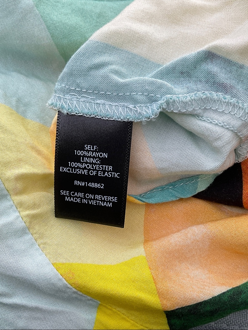 torrid Geometric Midi Dress in Aqua, Yellow, Orange & Green - Picture 6 of 6